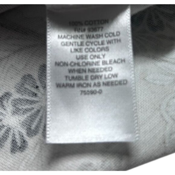 Liz Claiborne Floral Print Short Sleeve Top Women's Size XXL Beige‎ Cotton NEW - Picture 6 of 8